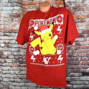 Pokemon XL Pikachu Christmas Exclusive Red T-Shirt Kids Vintage NWOT